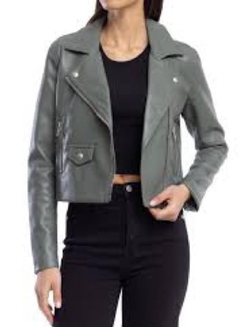 Blank NYC Olive Grey Moto Jacket
